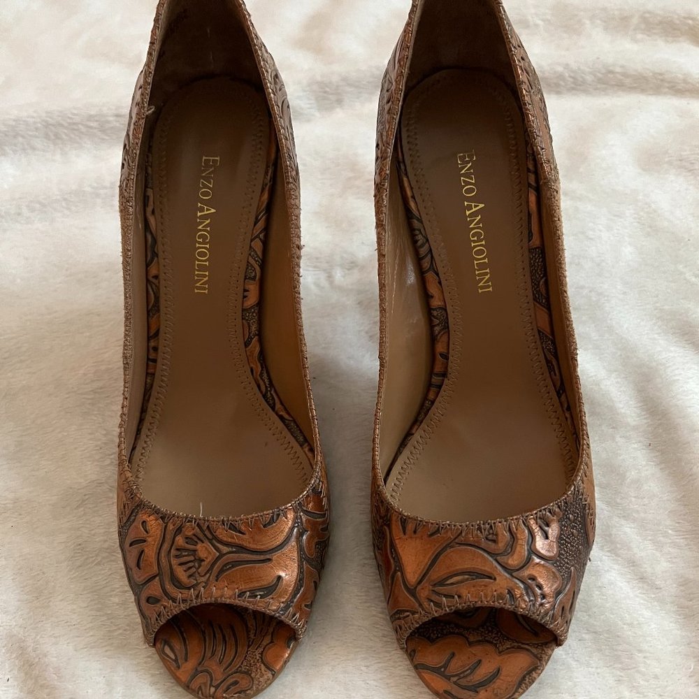 Enzo Angiolini Embossed Heels